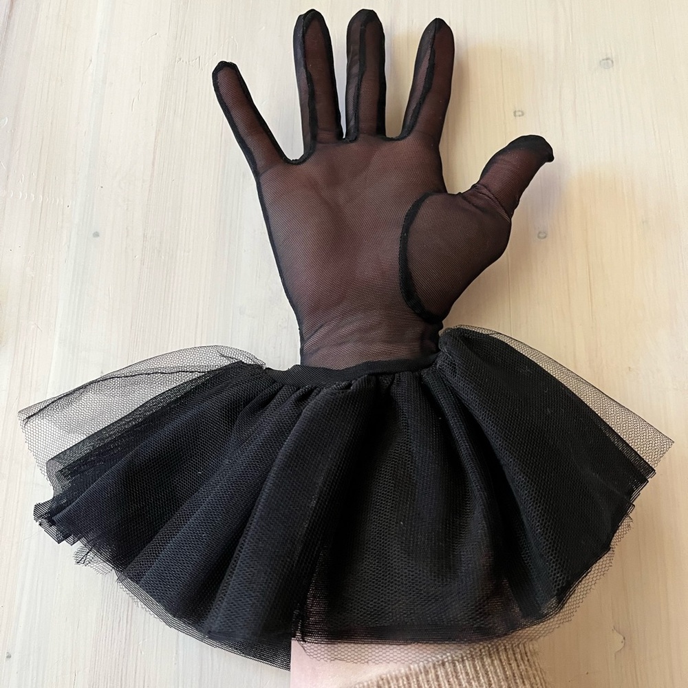 Cornelia James Lara Tulle Glove with Harlequin Cuff